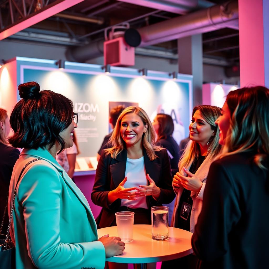 A lively group of women chatting with an expert coach at a Belle Aviv event